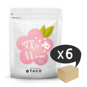 타코 벚꽃향 솔솔라떼 파우더 1박스(870g x 6개)