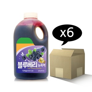 [프레시에또/Freshetto]블루베리농축액1.8kg(1.5L) x 6ea (1박스), 블루베리음료베이스/블루베리에이드원액/블루베리주스/Blueberry