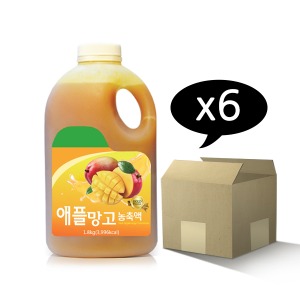 [프레시에또/Freshetto]애플망고농축액1.8kg(1.5L) x 6ea (1박스), 애플망고음료베이스/애플망고에이드원액/애플망고주스/애플망고빙수/Applemango